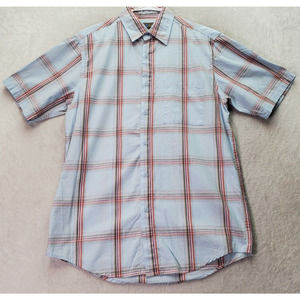 Field Gear Shirt Men Medium Multi Plaid Cotton Short Sleeve Collared Button Down